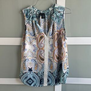 New Directions Paisley Blouse - Blue and Orange